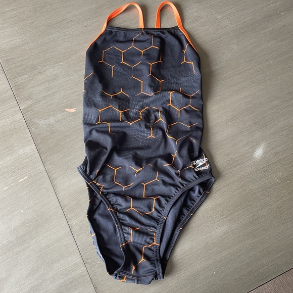 Speedo Emerging Force Flyback Womens Competitive Swimsuit Black Orange Size 6/32 - Picture 6 of 7